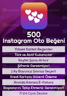 500 instagram otomatik beğeni